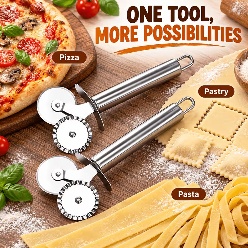 SliceCraft Dual Wheel Pizza and Pastry Cutter - Buy 1 Get 1 Free
