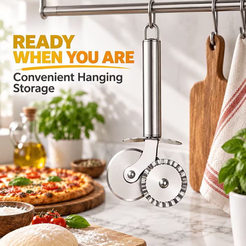 SliceCraft Dual Wheel Pizza and Pastry Cutter - Buy 1 Get 1 Free