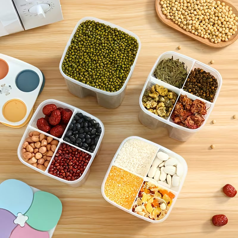 QuadGrid 4-Compartment Grain Storage Container 1500ml