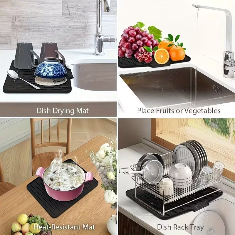DrainFlow Self-Draining Silicone Drying Mat