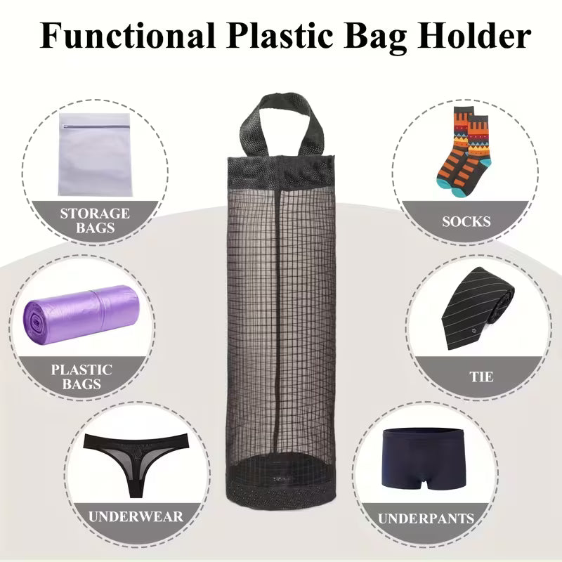 MeshBag Hanging Plastic Bag & Utility Organizer - Pack of 4