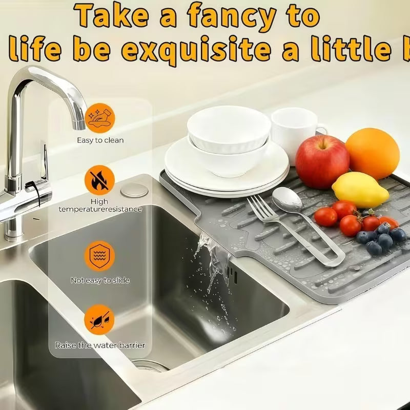 DrainFlow Self-Draining Silicone Drying Mat