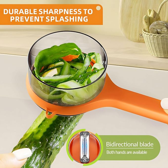Ergonomic Vegetable Peeler & Peel Collector - Pack of 3