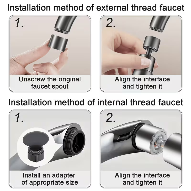 FlexiStream 360° Swivel Faucet Sprayer Head - Buy 1 Get 1 Free