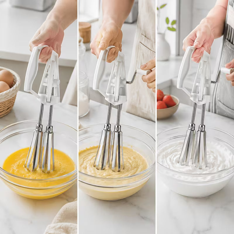 SpinMix Hand Crank Rotary Egg Beater - Buy 1 Get 1 Free