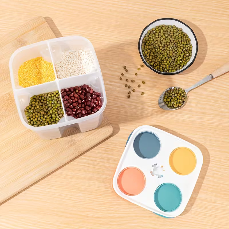 QuadGrid 4-Compartment Grain Storage Container 1500ml